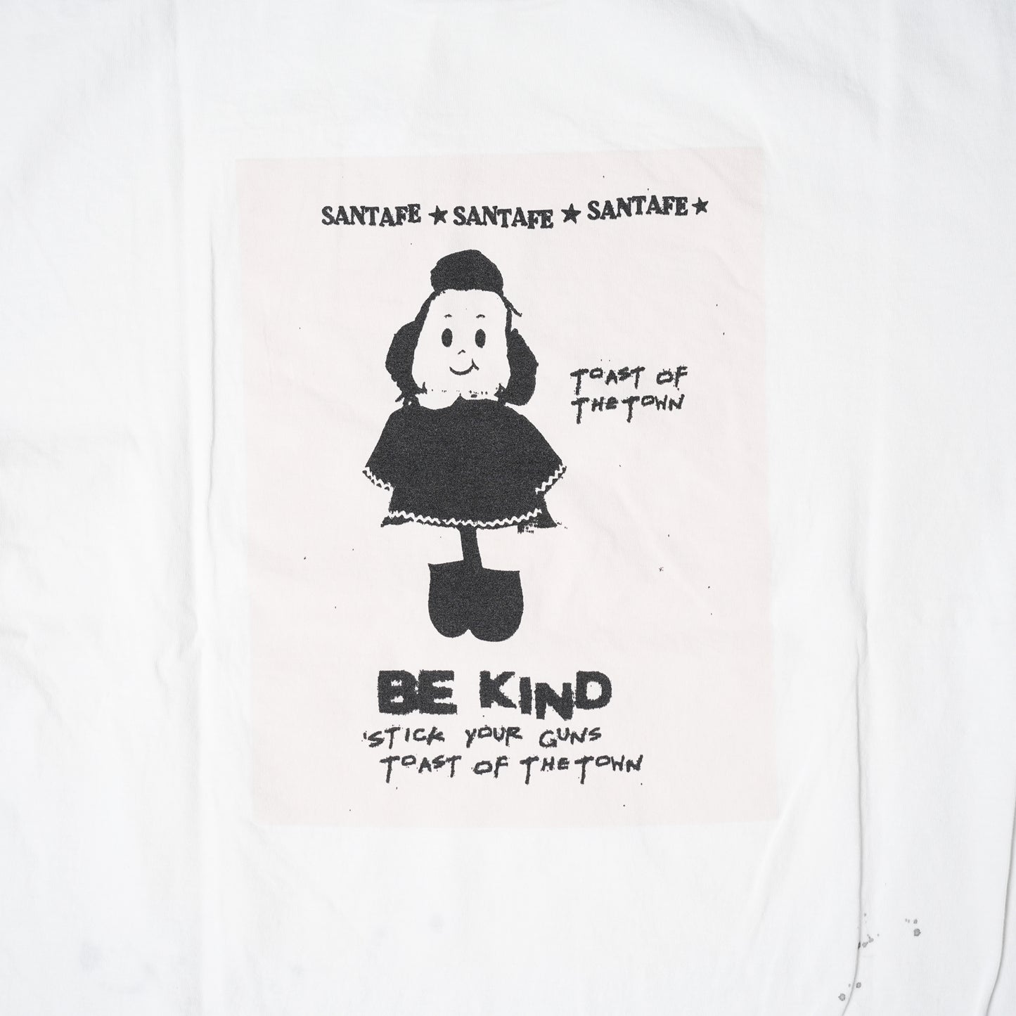 "SANTA FE" TUBE WHITE T-Shirts USED WASH