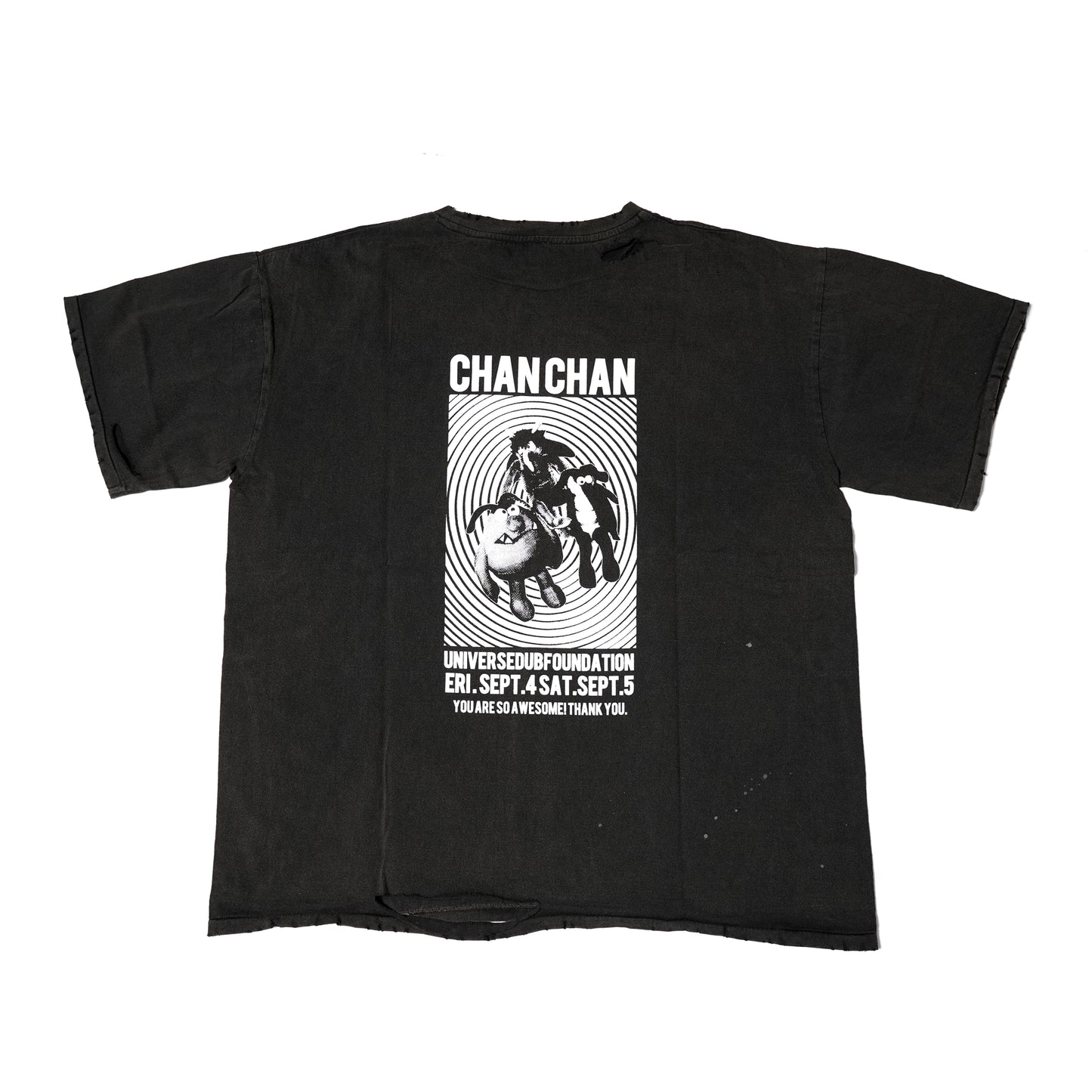 "SOME SWEET" TUBE BLACK T-Shirts DAMAGE WASH