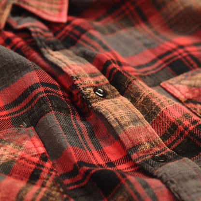 Bleach Out Check Work Shirts