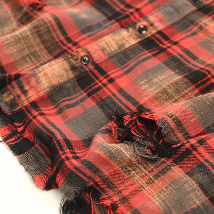 Bleach Out Check Work Shirts