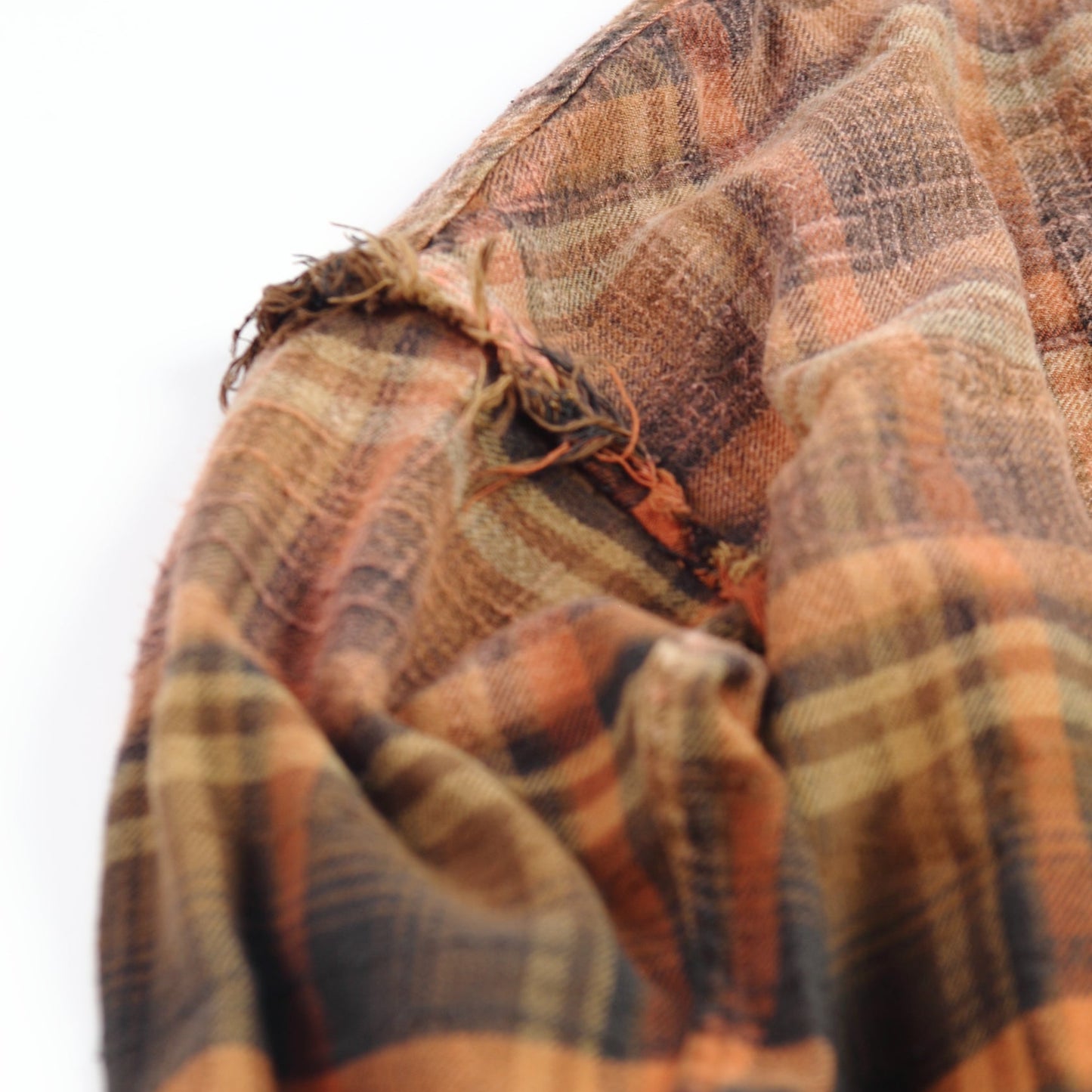 Gradient Bleach Flannel Check Shirt　