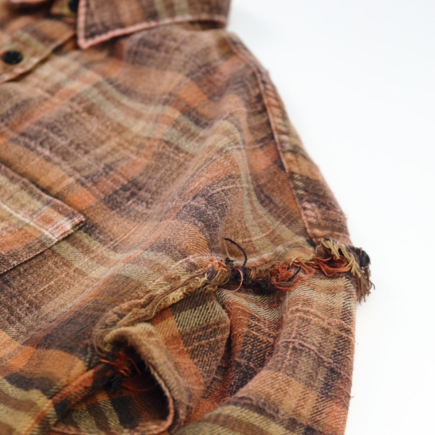 Gradient Bleach Flannel Check Shirt　