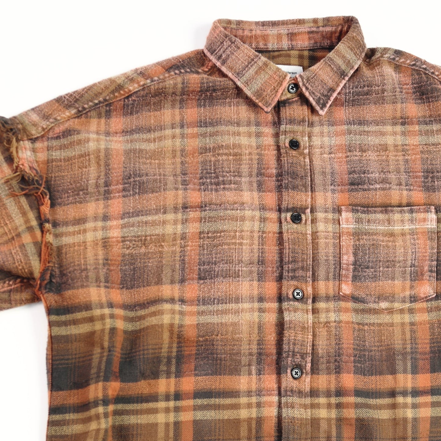 Gradient Bleach Flannel Check Shirt　