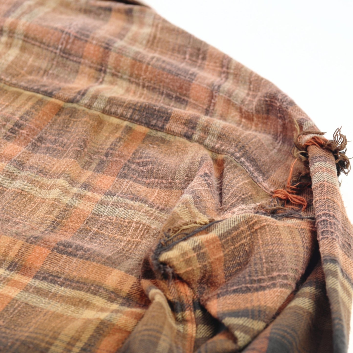 Gradient Bleach Flannel Check Shirt　