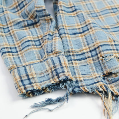 Gradient Bleach Flannel Check Shirt　