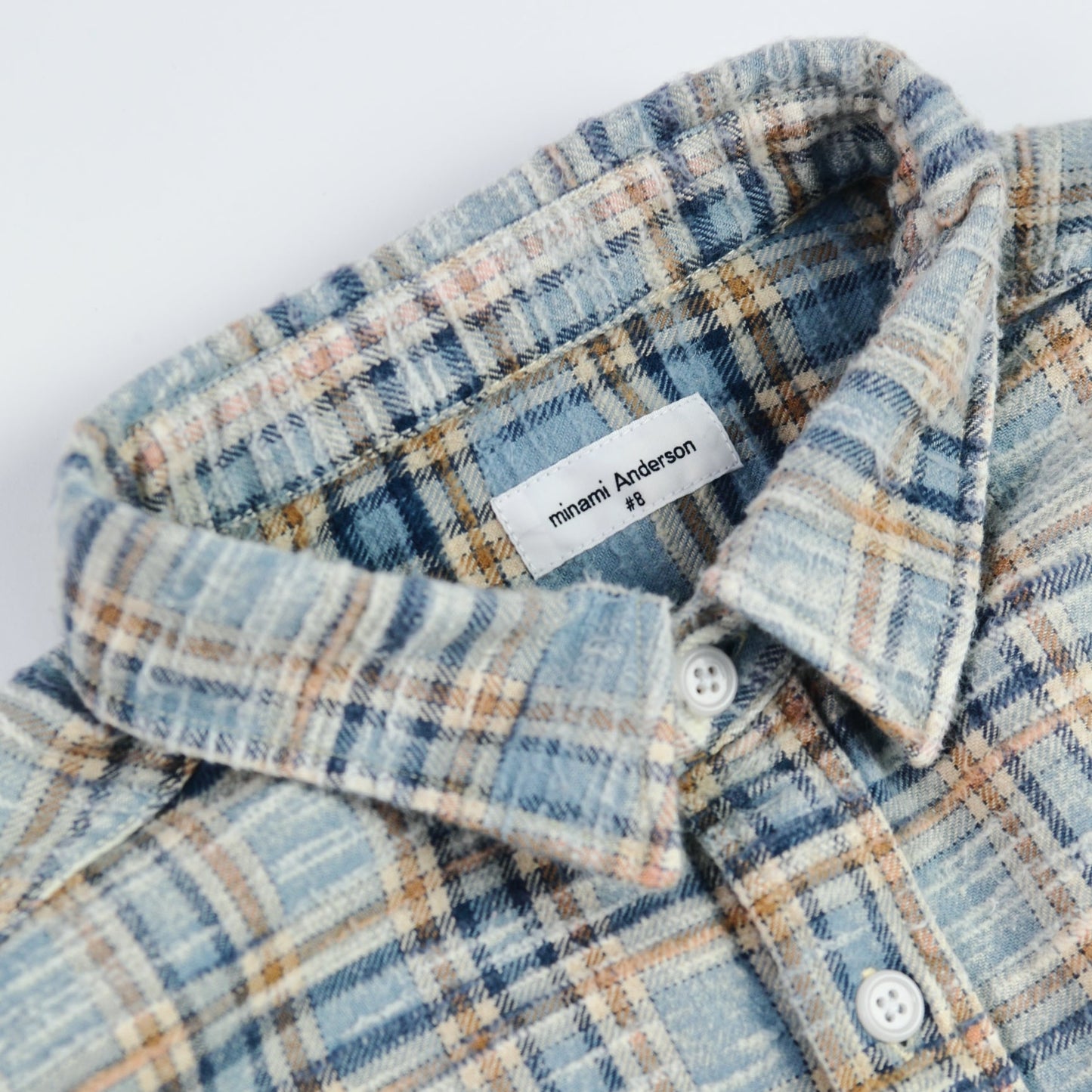 Gradient Bleach Flannel Check Shirt　