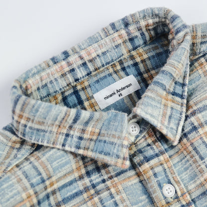 Gradient Bleach Flannel Check Shirt　