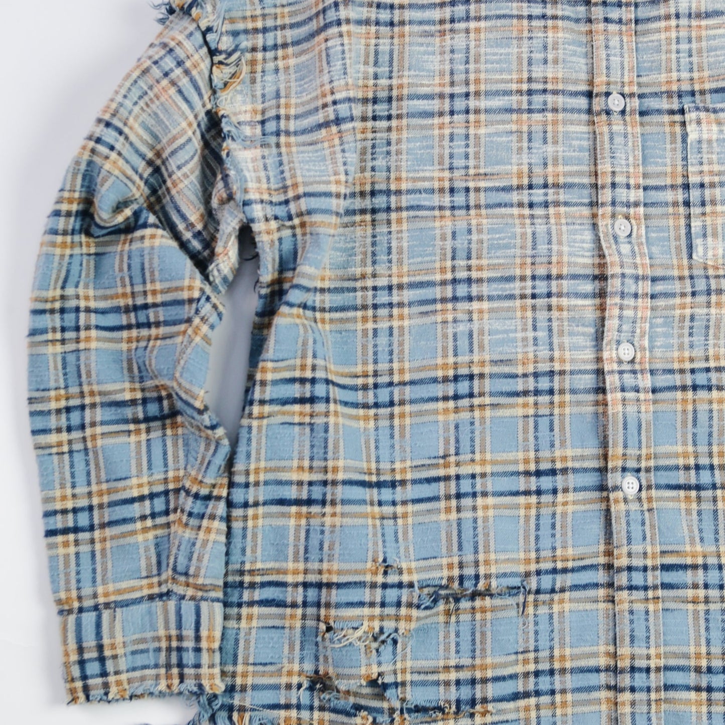 Gradient Bleach Flannel Check Shirt　