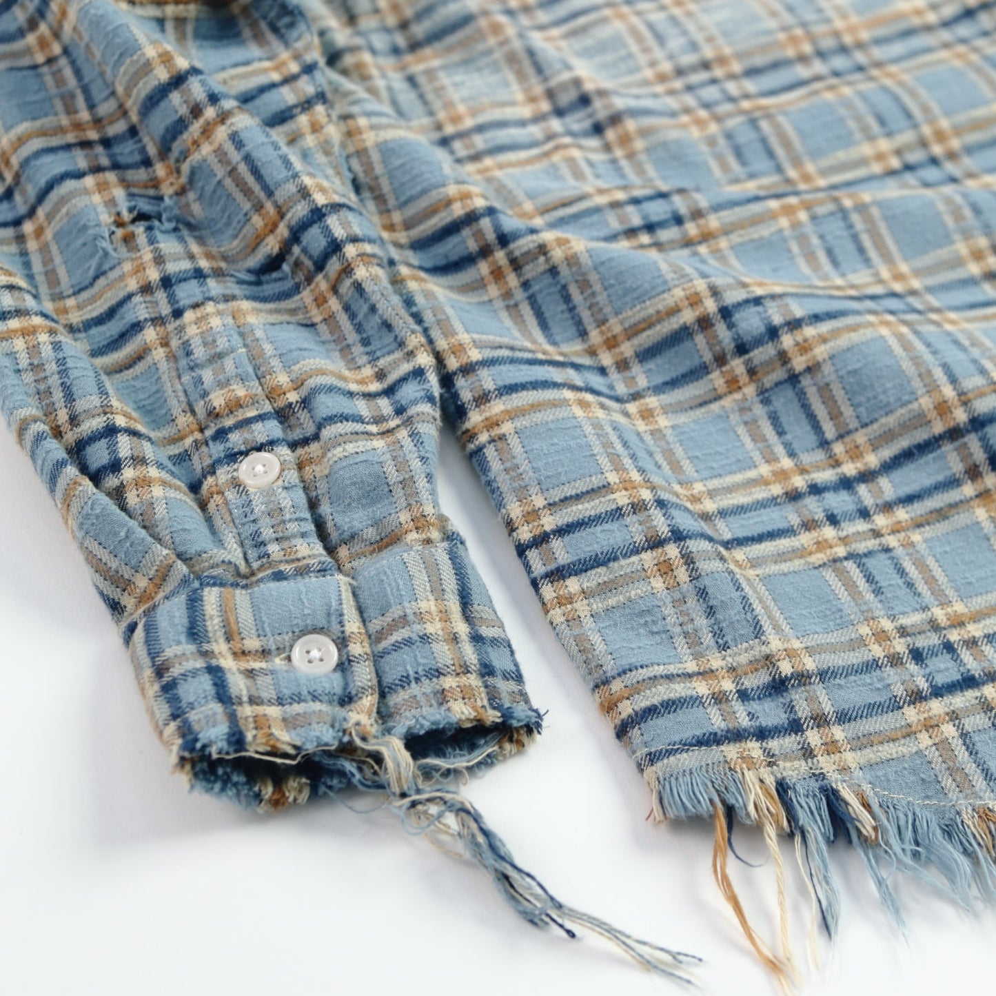 Gradient Bleach Flannel Check Shirt　