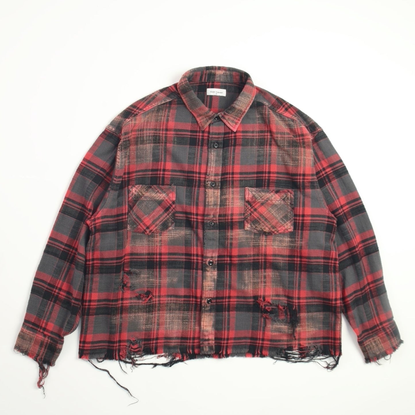 Bleach Out Check Work Shirts