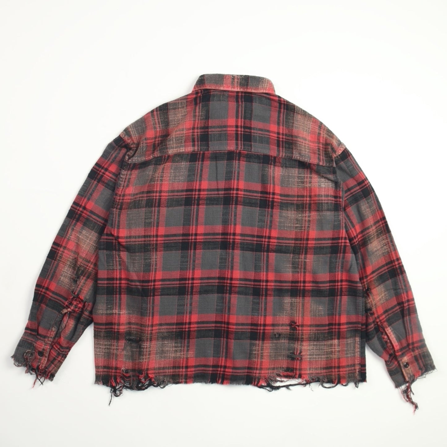 Bleach Out Check Work Shirts