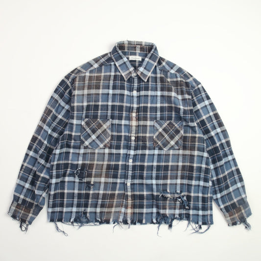 Bleach Out Work Check Shirts