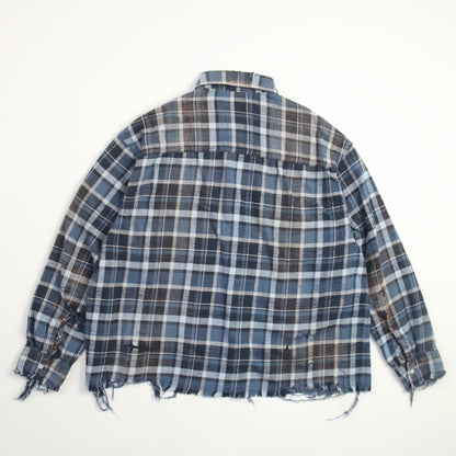 Bleach Out Work Check Shirts