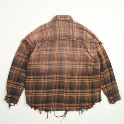 Gradient Bleach Flannel Check Shirt　