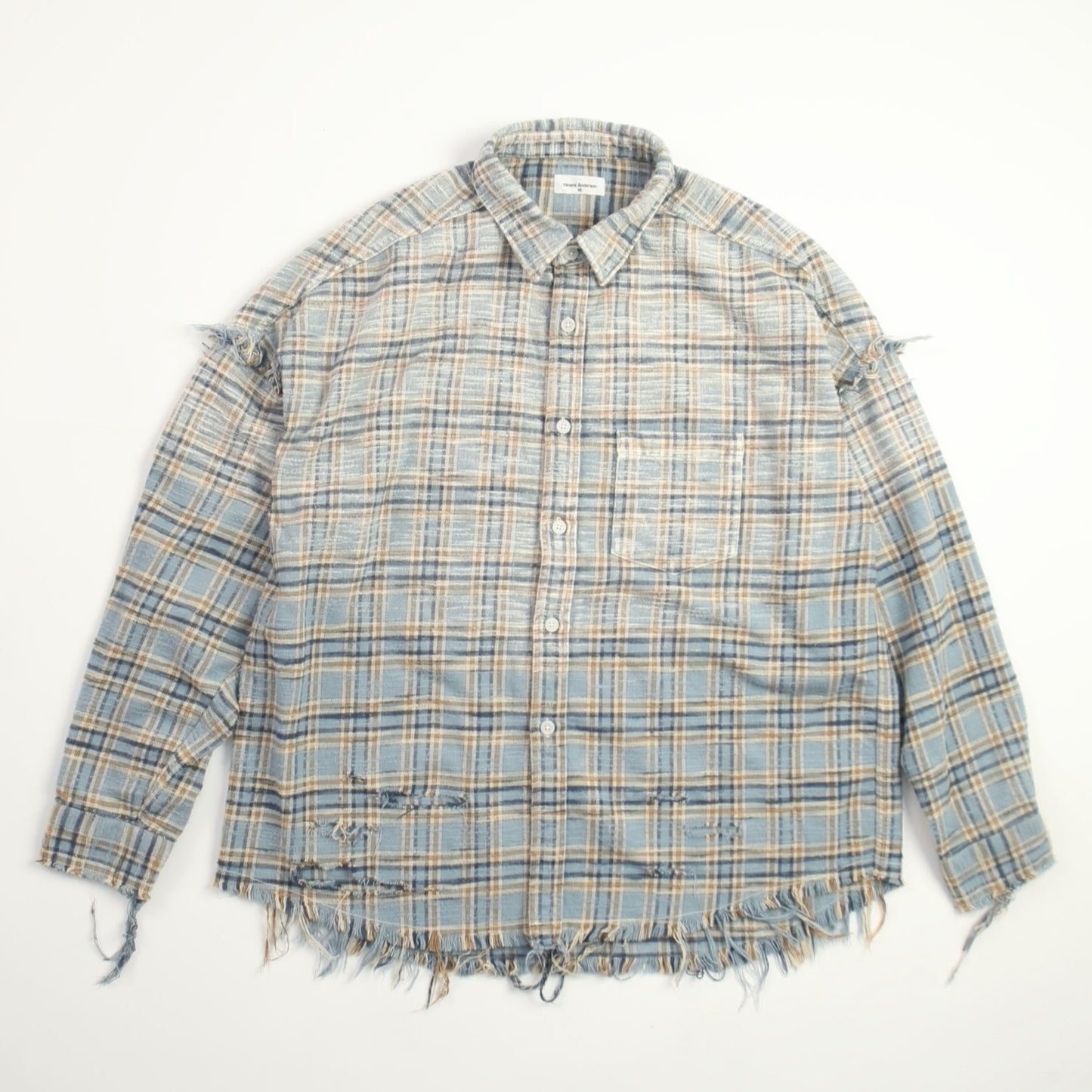 Gradient Bleach Flannel Check Shirt　