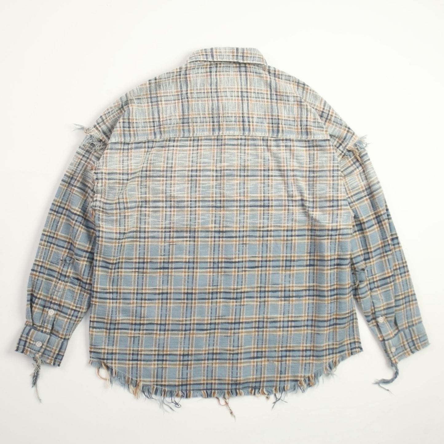 Gradient Bleach Flannel Check Shirt　