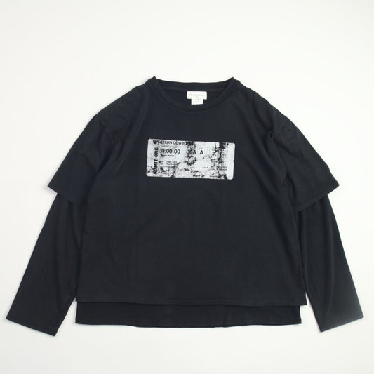 TEXAS Asid Black Layered L/S-Shirts