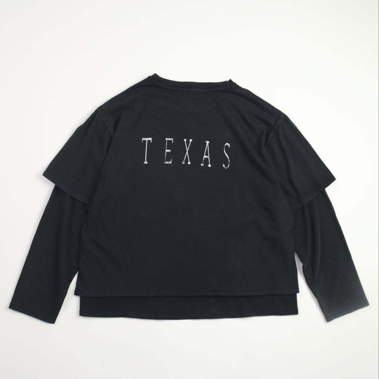 TEXAS Asid Black Layered L/S-Shirts